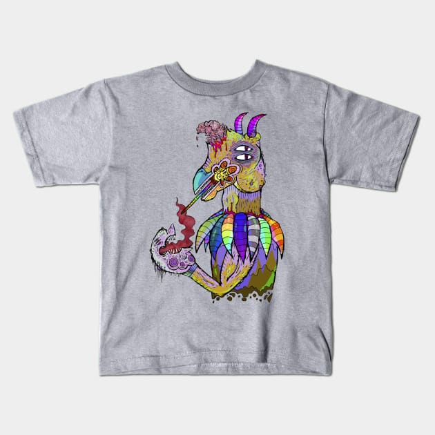 Goat Guy Bust Kids T-Shirt by mothammer